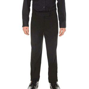Calvin Klein Big Boys' Flat Front Pant, Black, 18